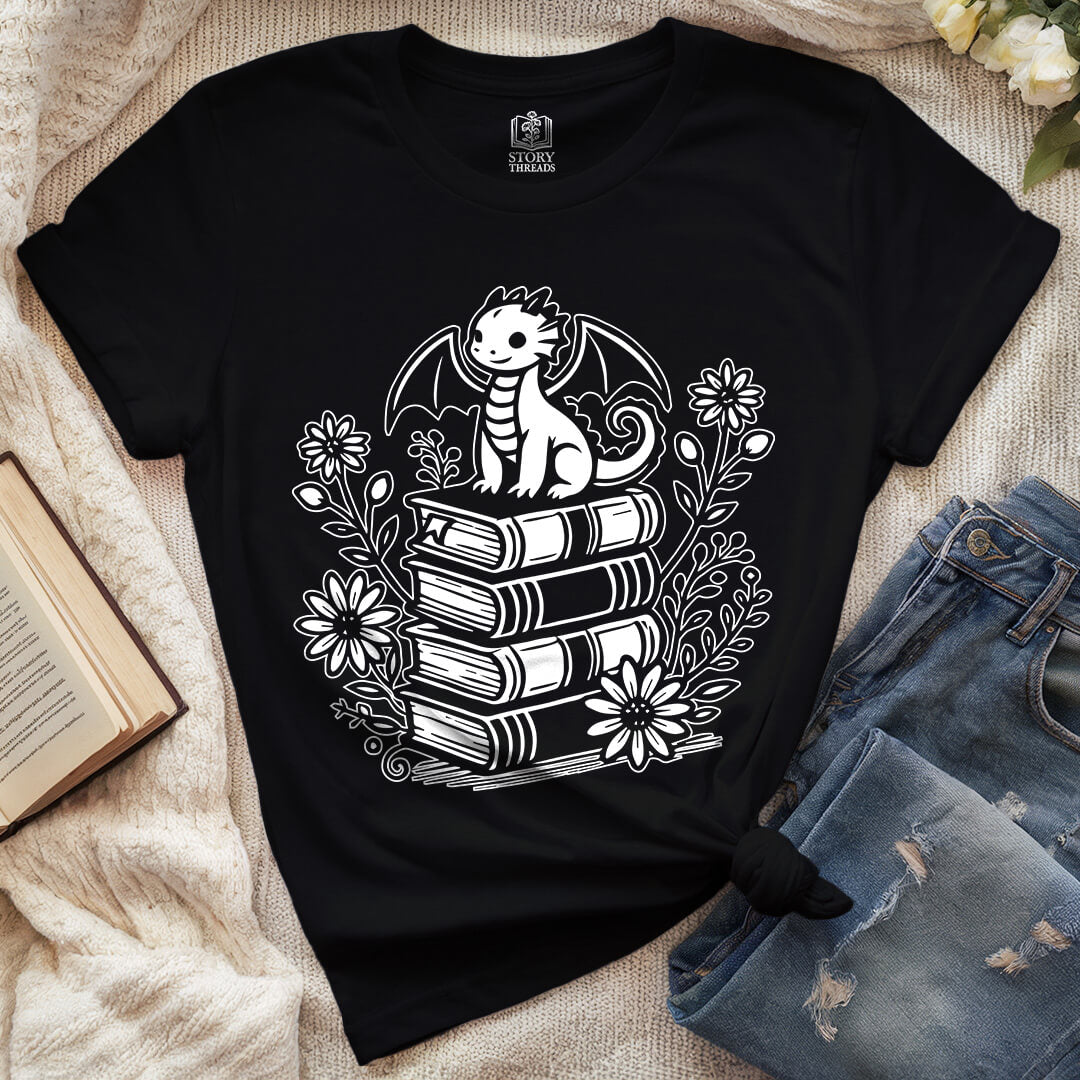 Baby Dragon Library T-shirt