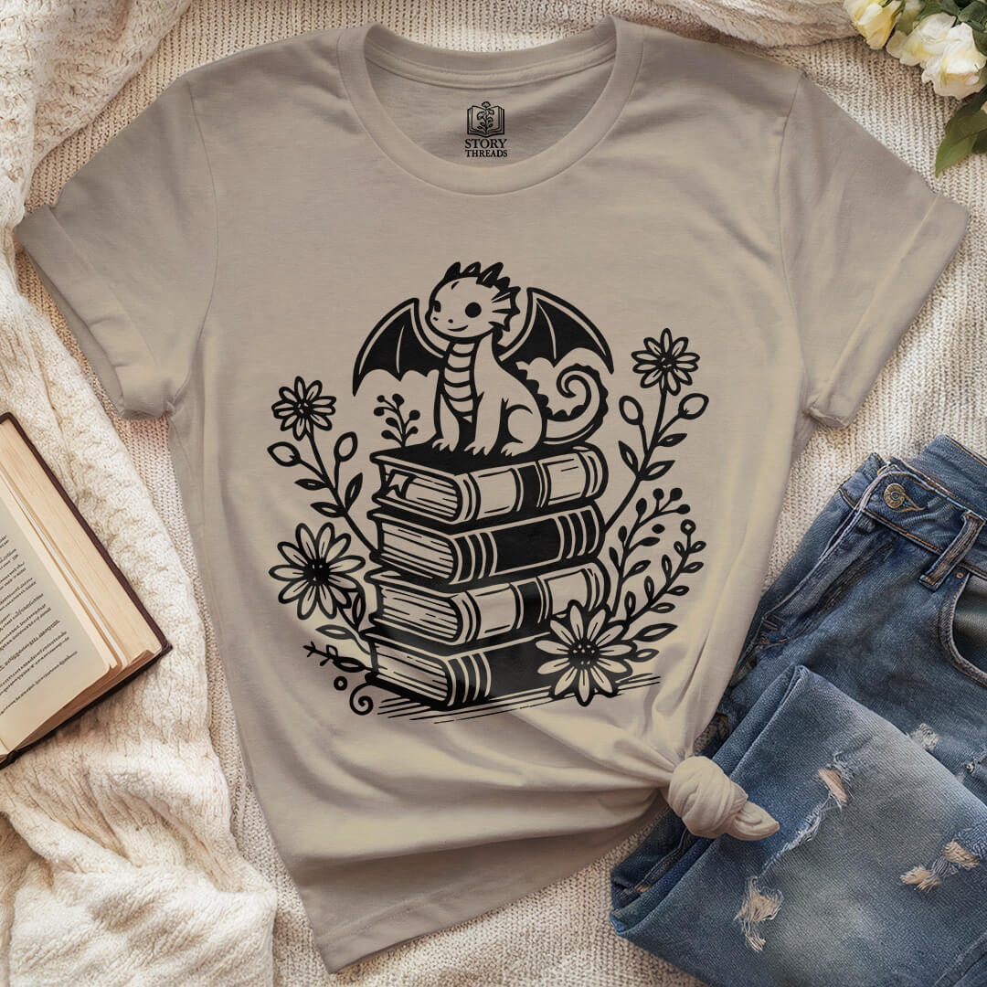 Baby Dragon Library T-shirt