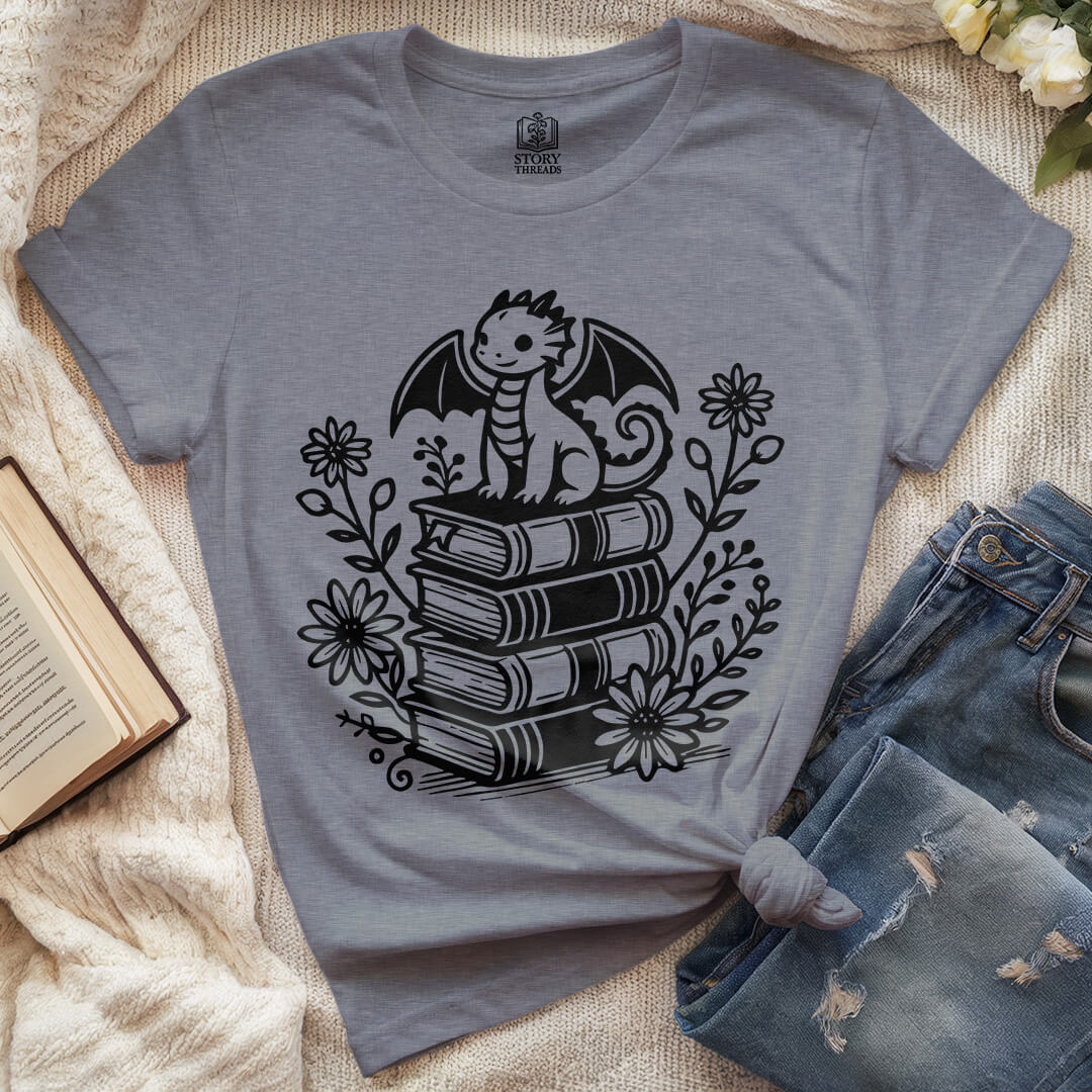 Baby Dragon Library T-shirt