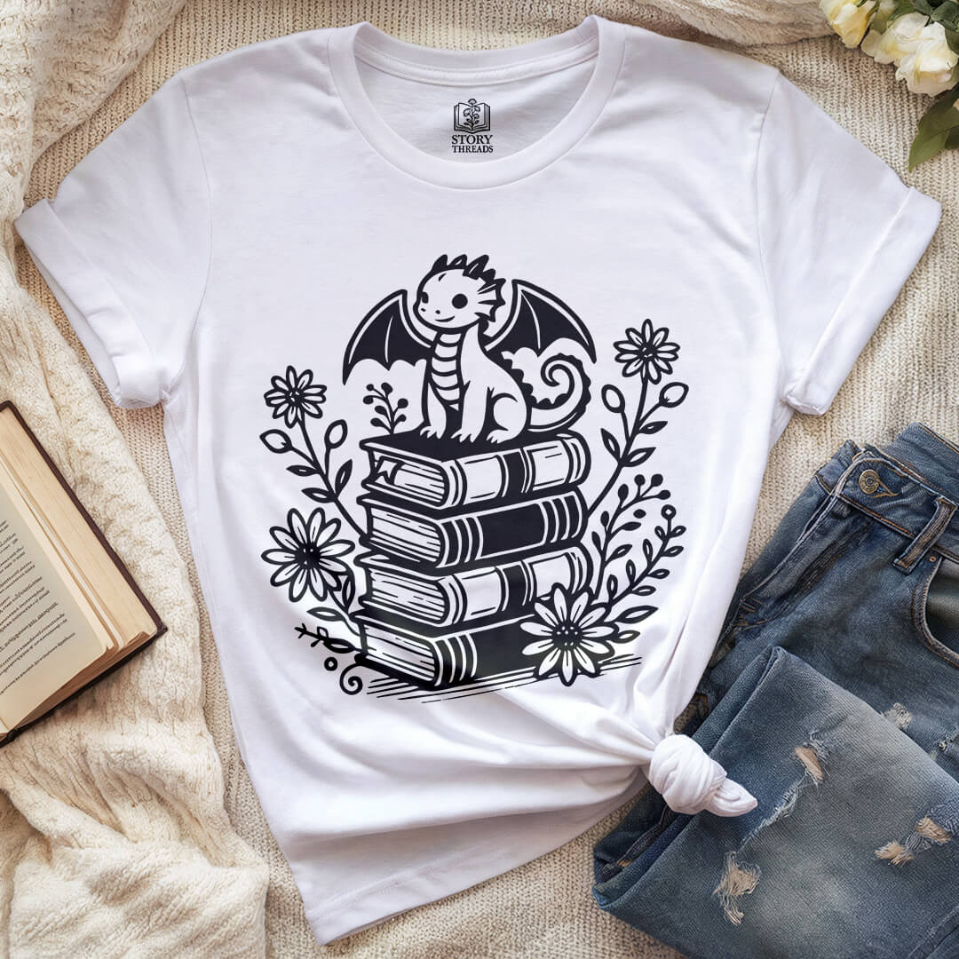 Baby Dragon Library T-shirt