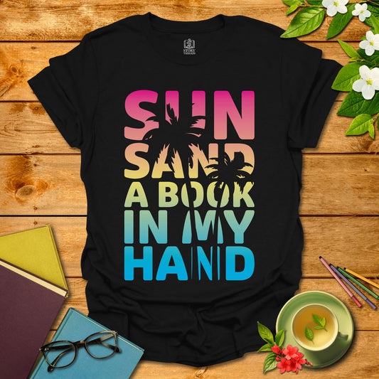 Sun Sand Book In Hand T-shirt