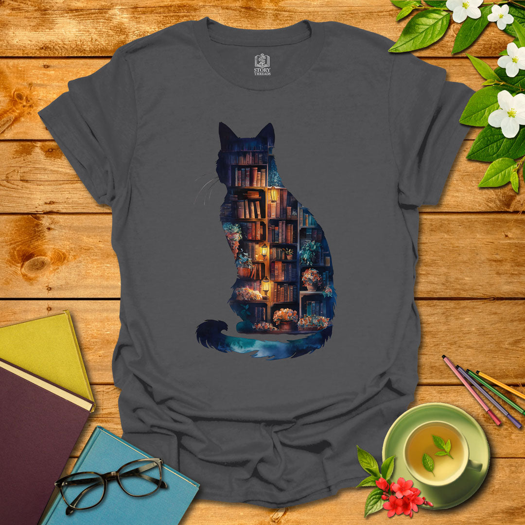 Library Cat T-shirt