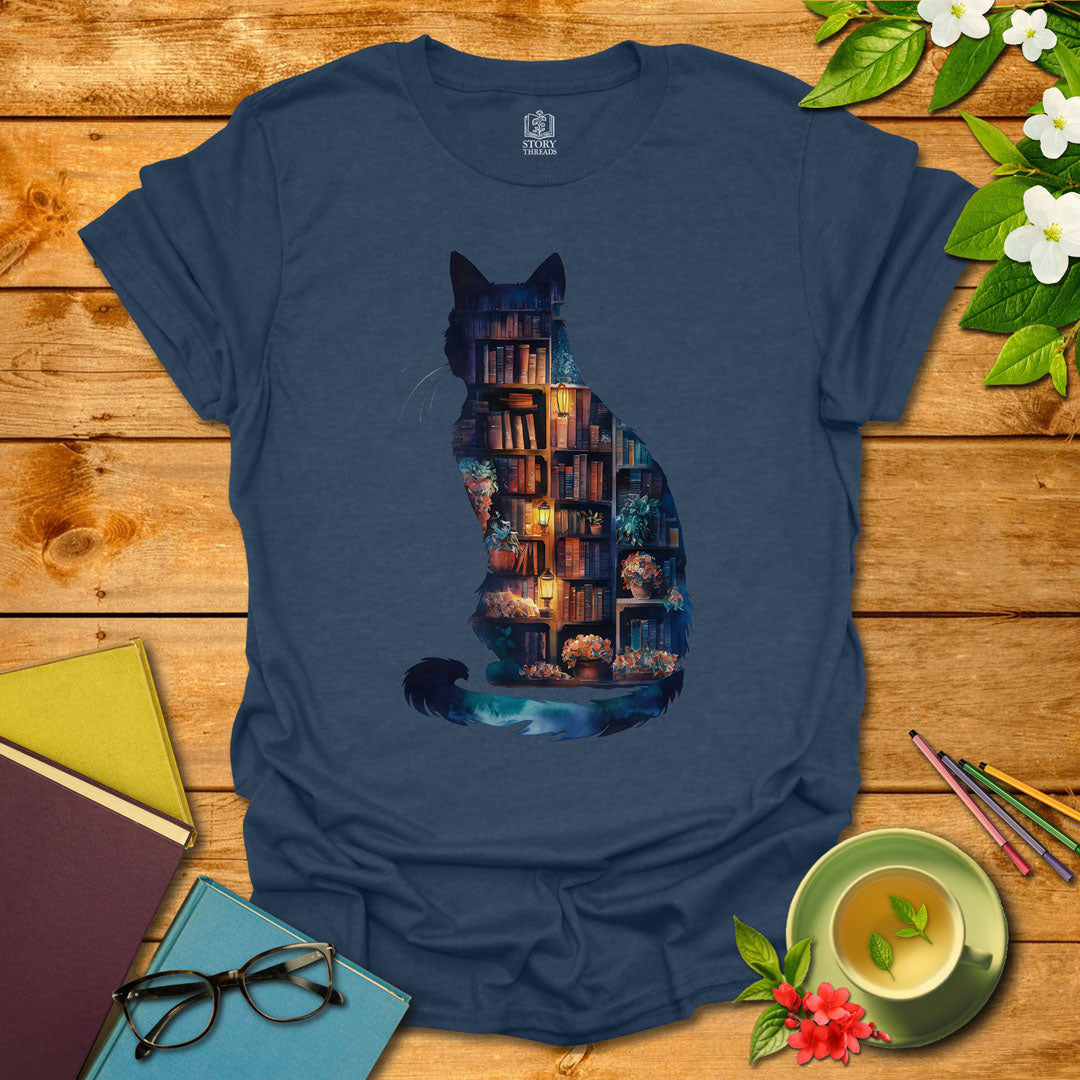 Library Cat T-shirt