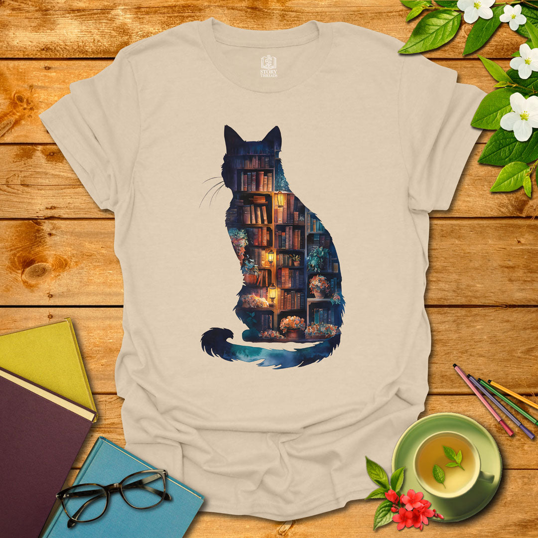 Library Cat T-shirt