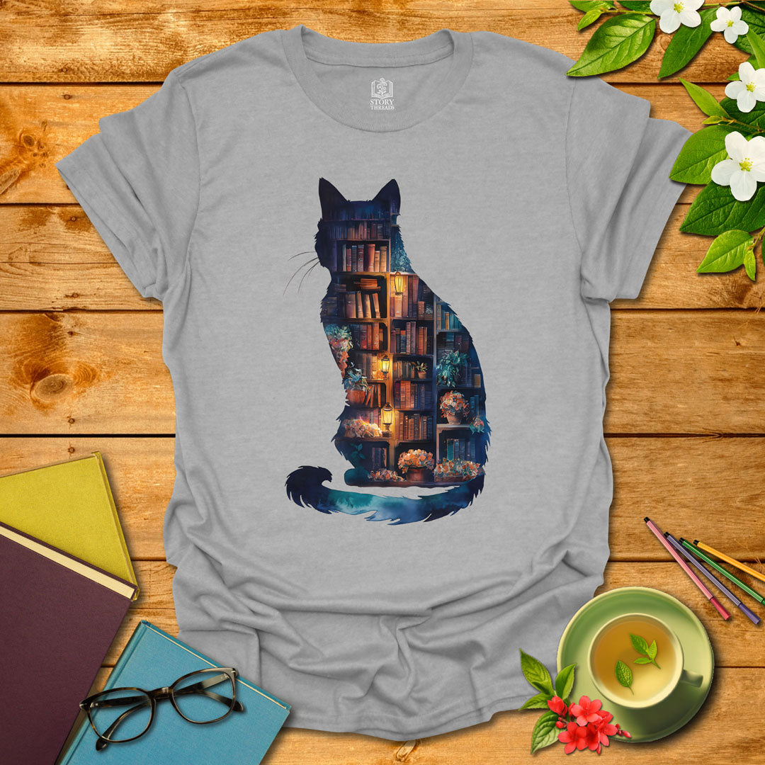 Library Cat T-shirt