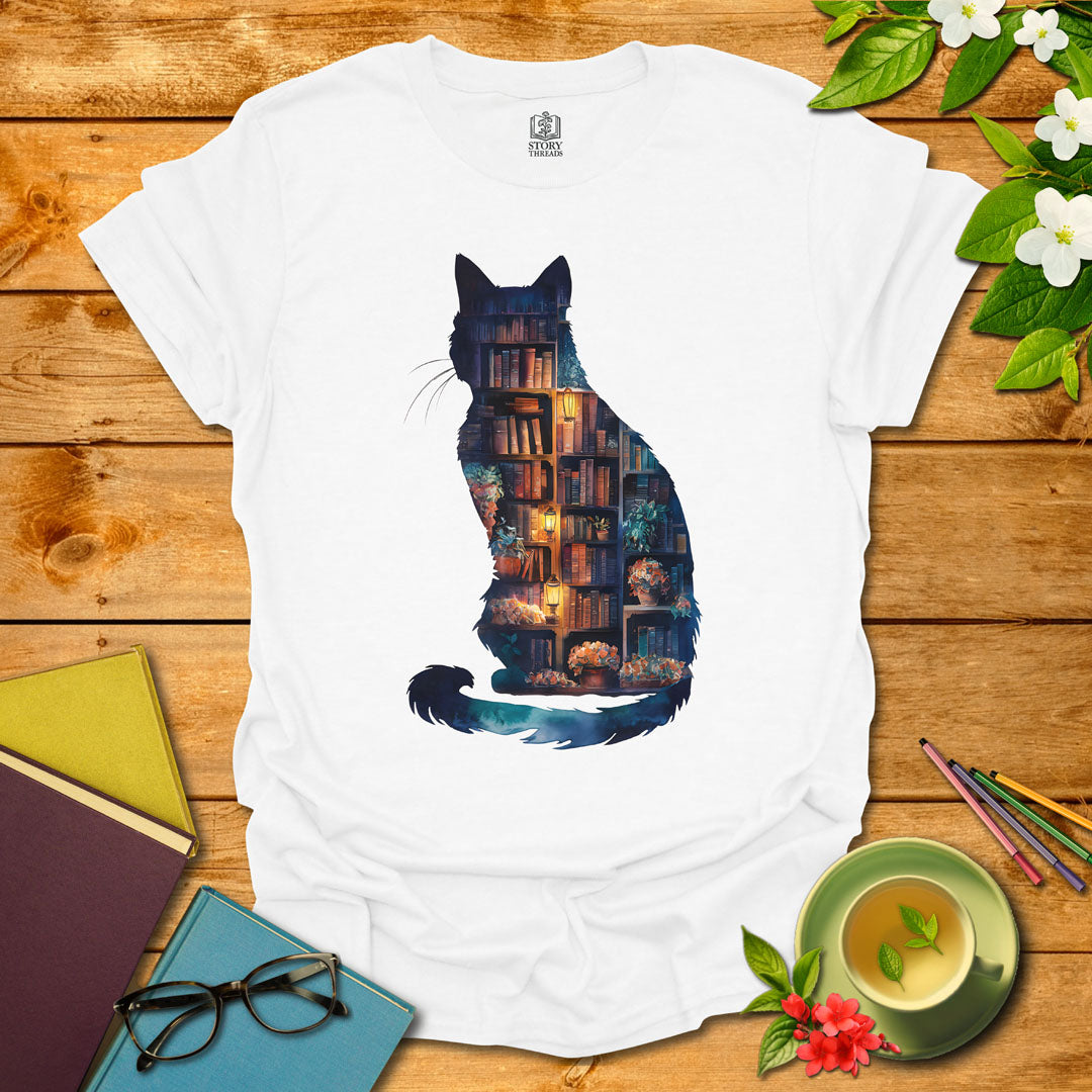 Library Cat T-shirt